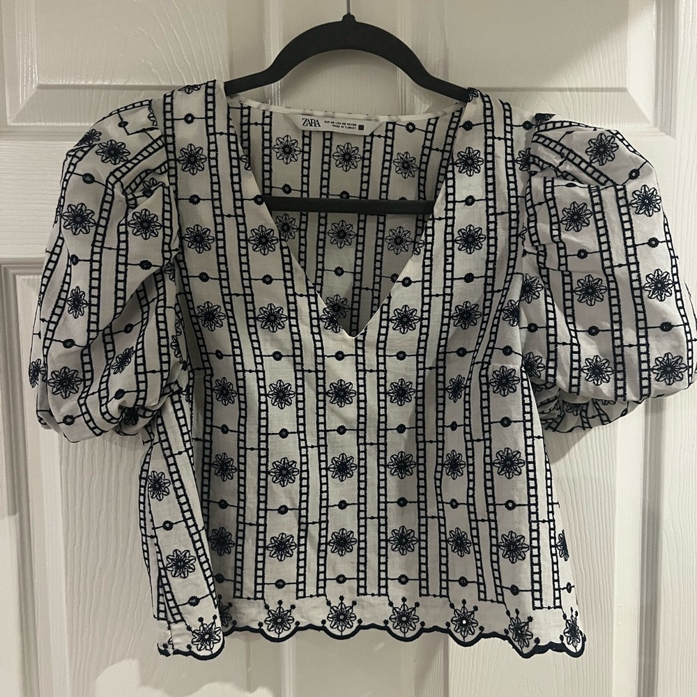 Zara Embroidered crop top
